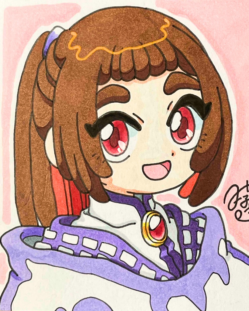 手描きイラスト ミニ色紙 オリジナルキャラクター アニメ風 男の子