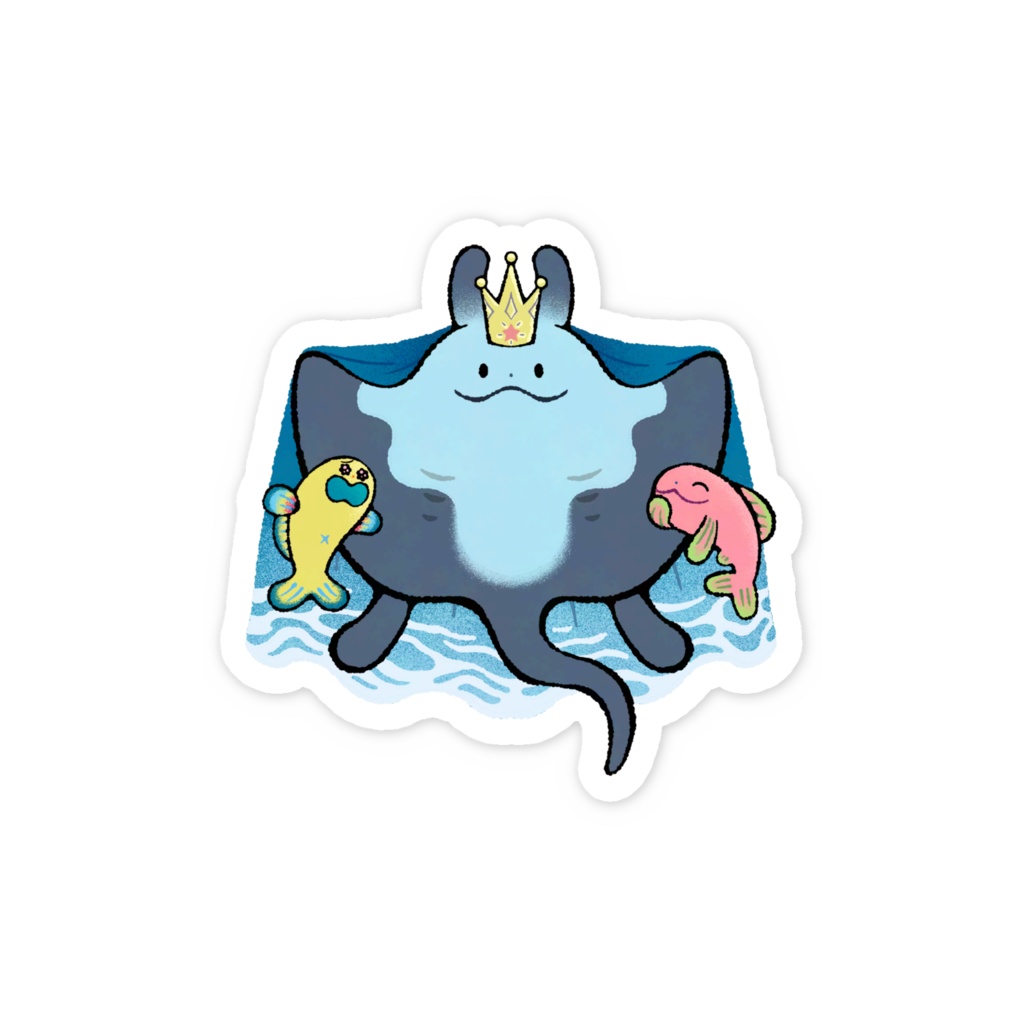 マンタ小魚 ステッカー