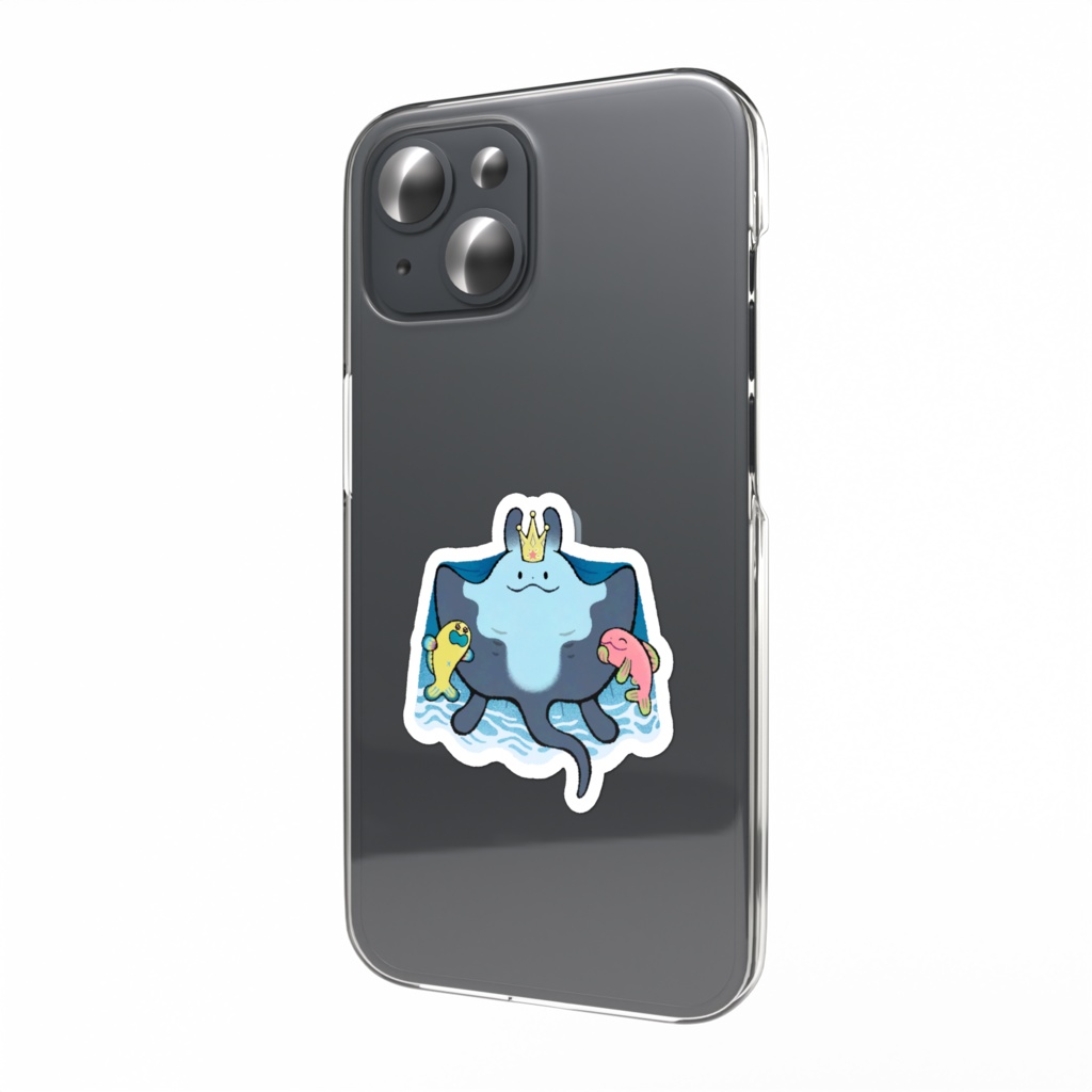 マンタ小魚 ステッカー