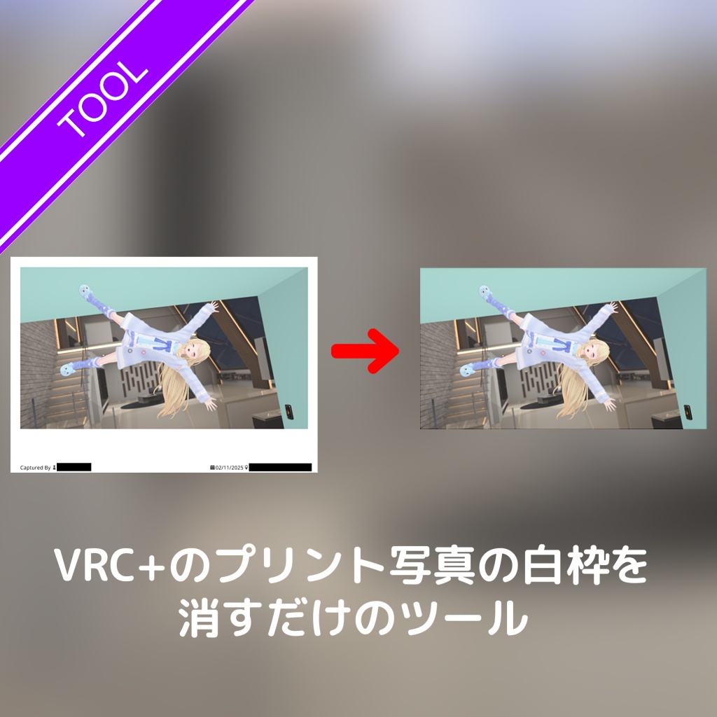[無料]VRC+のプリント写真の白枠を消すだけのツール