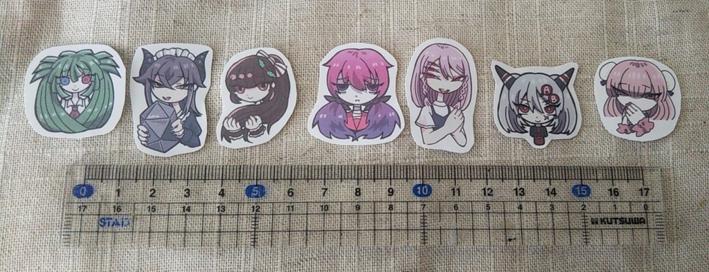 フレークシール7枚入り 4種類【いろいろセット】【虫男セット】【男の娘セット】【女の子セット】