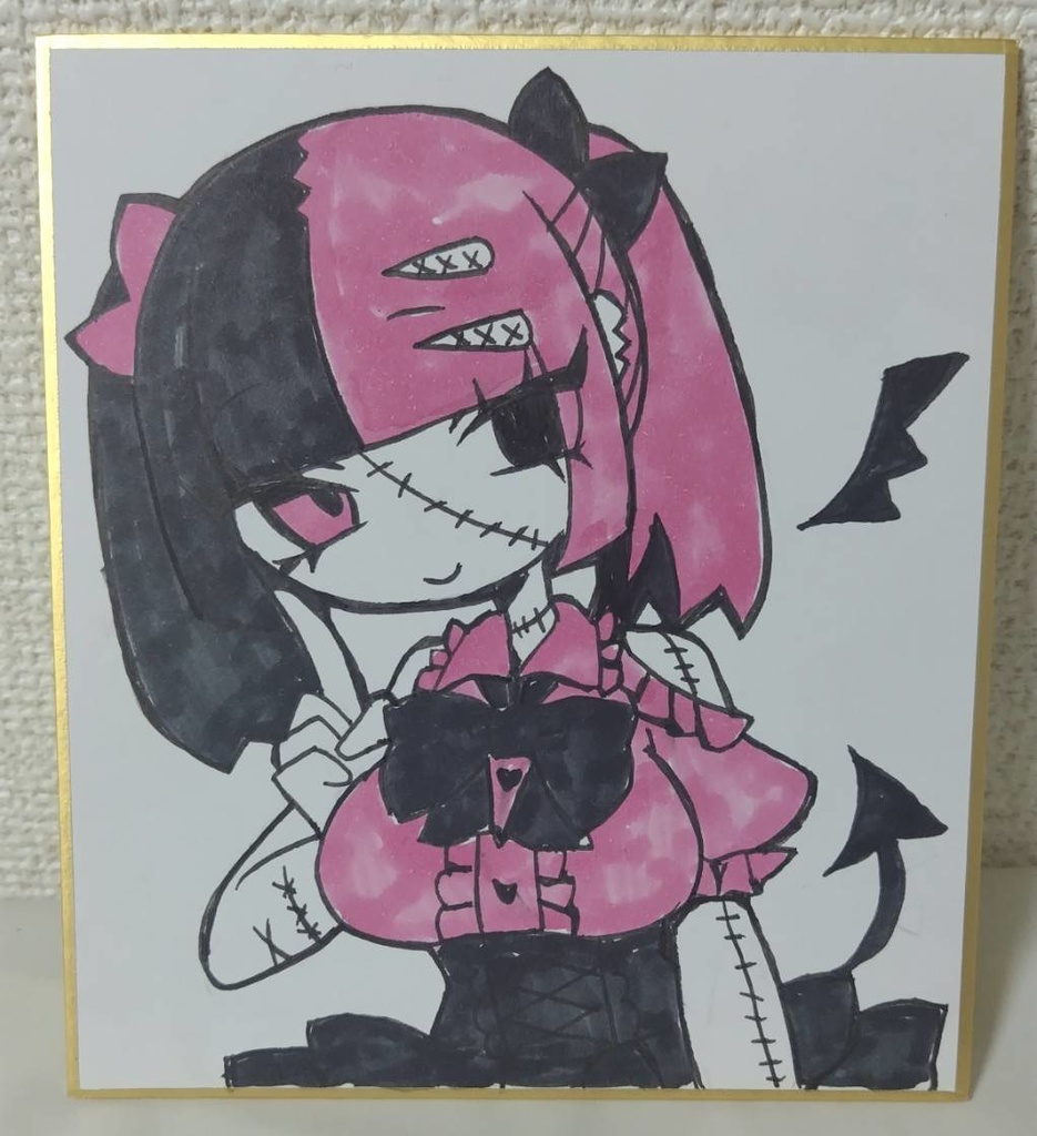 地雷系女性　13cm×13cmイラスト色