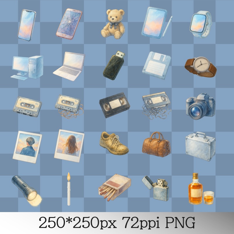 【TRPG・マダミス向け】現代モノで使いやすい汎用アイコン素材50個セット