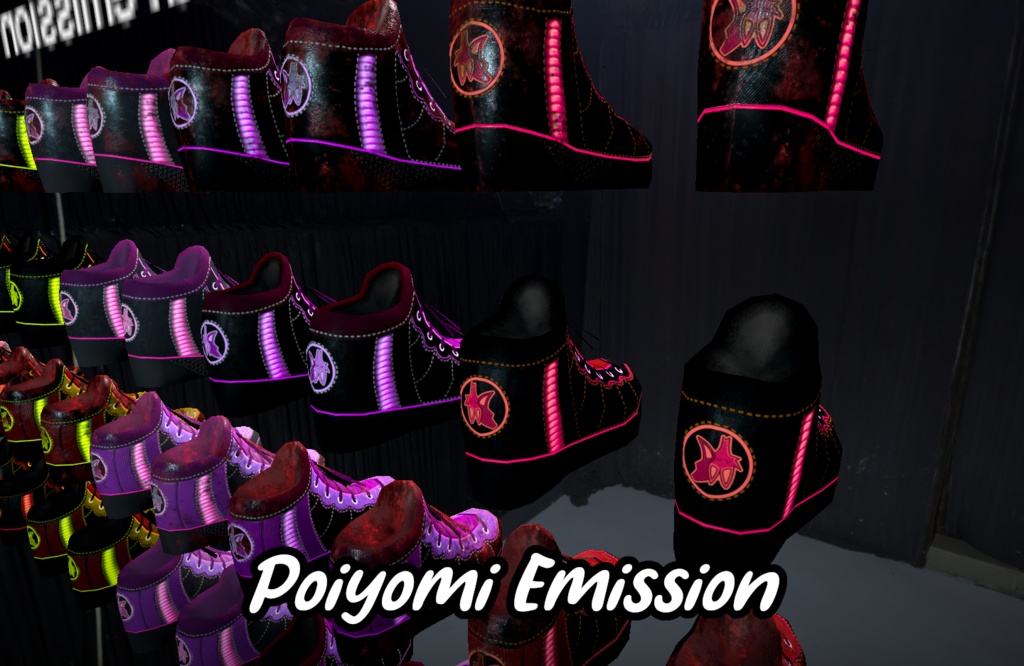 VR Chat ready shoes with emission (Quest, Poiyomi and standard shaders)