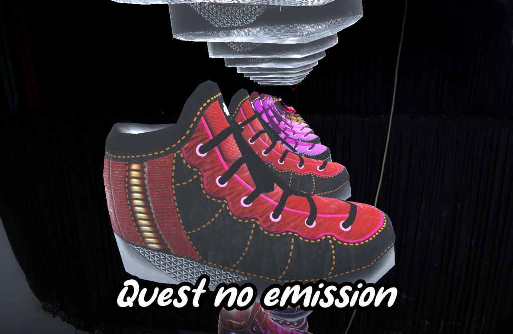 VR Chat ready shoes with emission (Quest, Poiyomi and standard shaders)