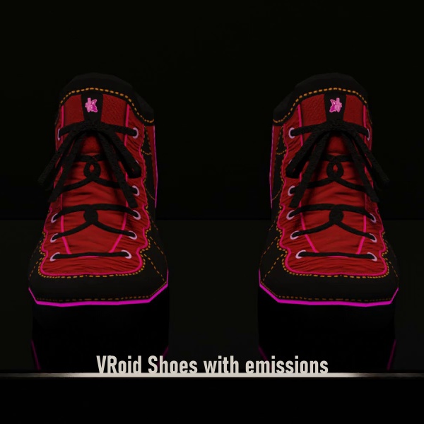 VR Chat ready shoes with emission (Quest, Poiyomi and standard shaders)