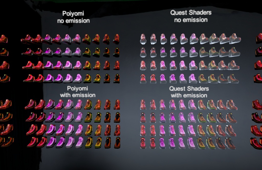 VR Chat ready shoes with emission (Quest, Poiyomi and standard shaders)