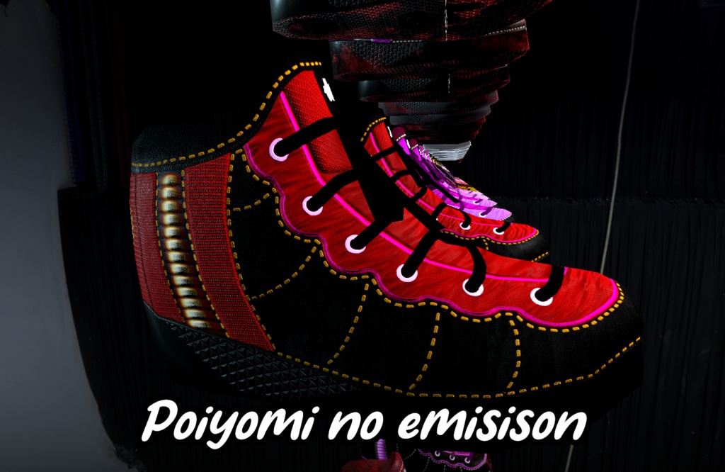 VR Chat ready shoes with emission (Quest, Poiyomi and standard shaders)