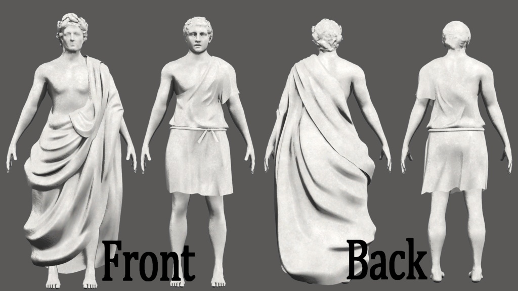 【無料】カエサル&ヘルメス【3Dモデル】