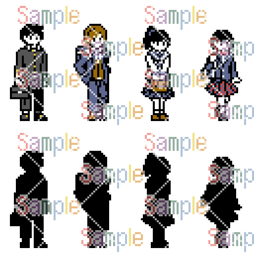 ドット絵立ち絵_学校編(49種+α)
