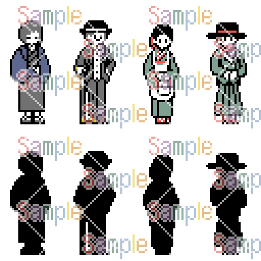 ドット絵立ち絵_大正時代編(50種+α)