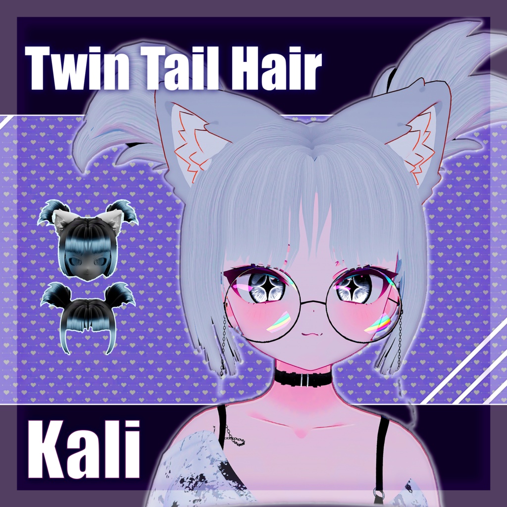 Twin Tail Hair - Anime VRChat Asset (FBX + Unity Package)