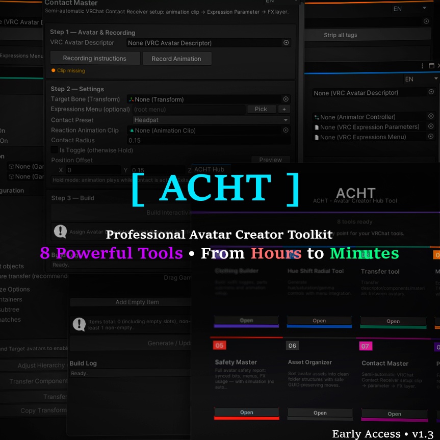 ACHT Hub (v1.4 update) — VRChatクリエイター向けプロフェッショナルツールキット| Professional VRChat Creator Toolkit
