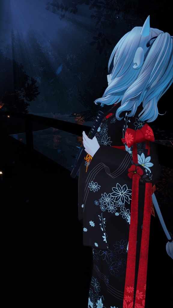 【VRCアバター向け短刀ギミック】 京極正宗-写し- / 黒蝋色塗鞘短刀拵