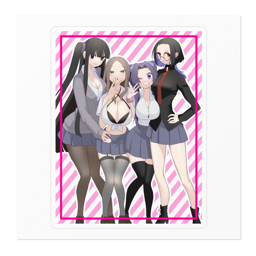 ギャルステッカー(斗蔵ちゃん&だやかちゃん&牧田ちゃん&きゃんちゃん)