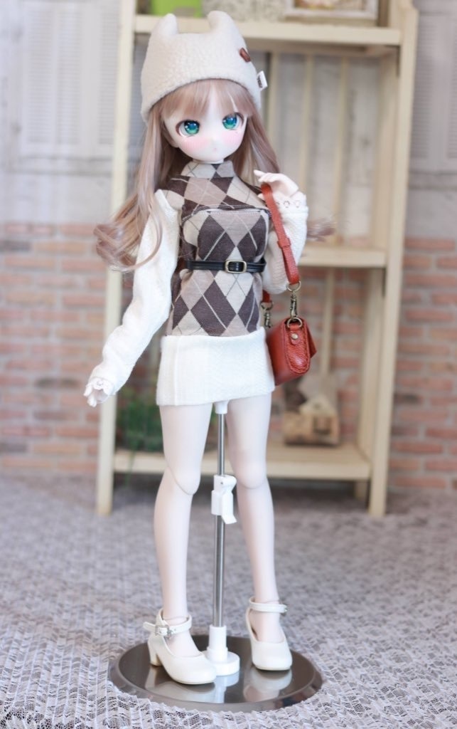 MDD アーガイル胸あきニットワンピース