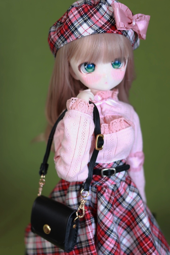 MDDむねあきニット&チェックスカートset