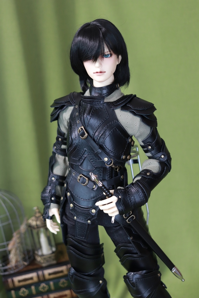 SD17少年 レザーアーマーフルセット　黒革