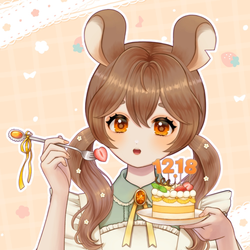 【Vtuber向け 手素材】数字でお祝いできるケーキ/カラバリ7色/肌色調整用レイヤー付き