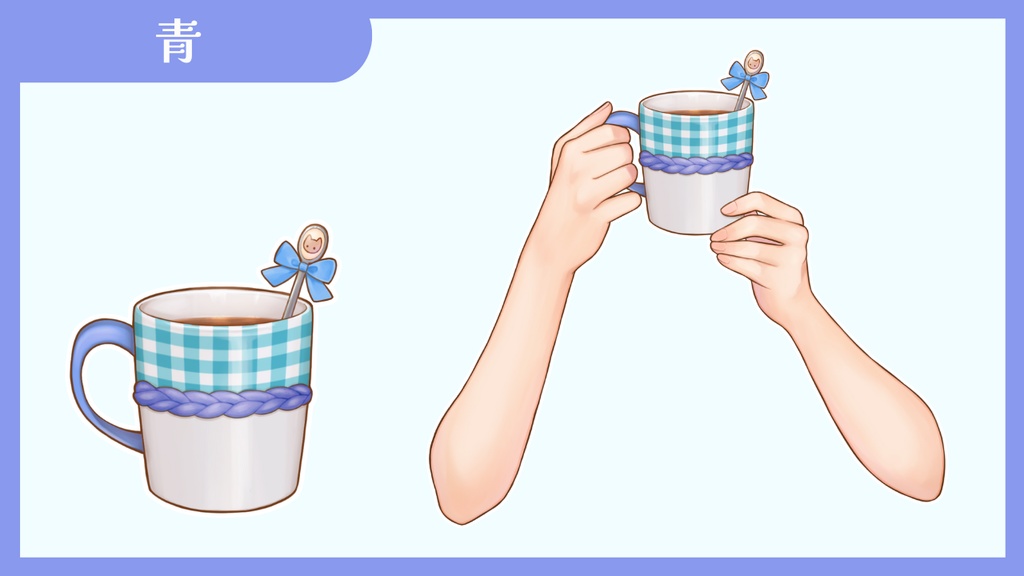 【Vtuber向け 手素材】3wayで使えるマグカップを持つ手/カラバリ5色