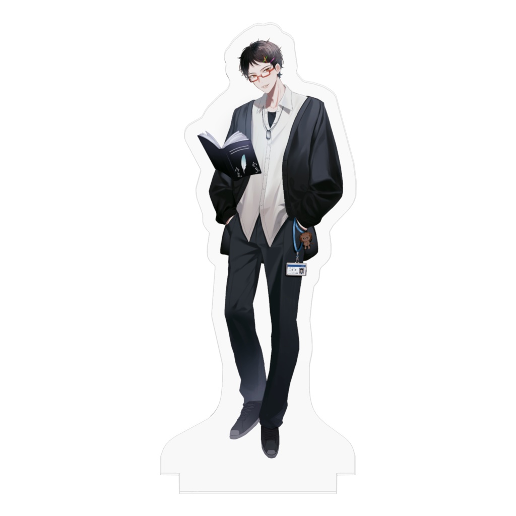 楮朝 上半身下半身アクリルフィギュア 本有り