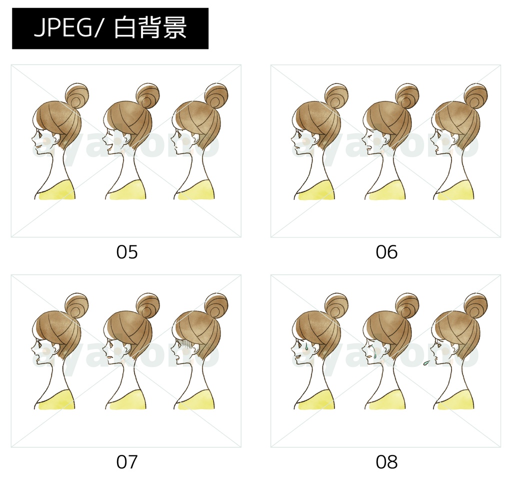 女性の表情12点(全36カット)セット《A-01》