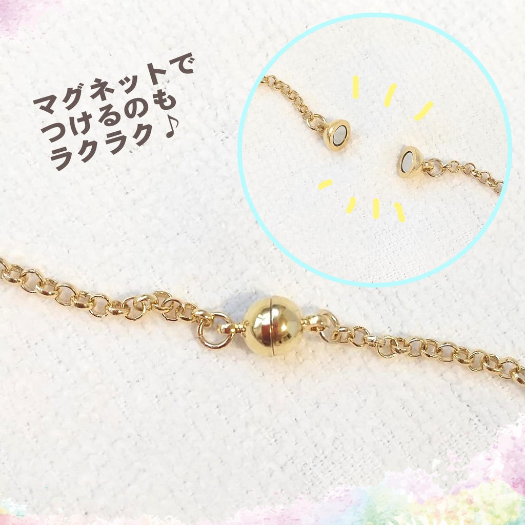 虹色ちょうちょと空の勾玉ネックレス