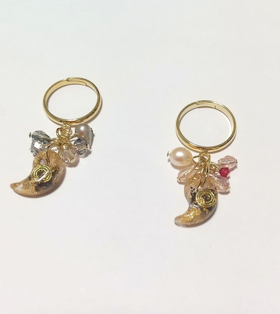 虎王様の勾玉ピンキーリング隕石入り