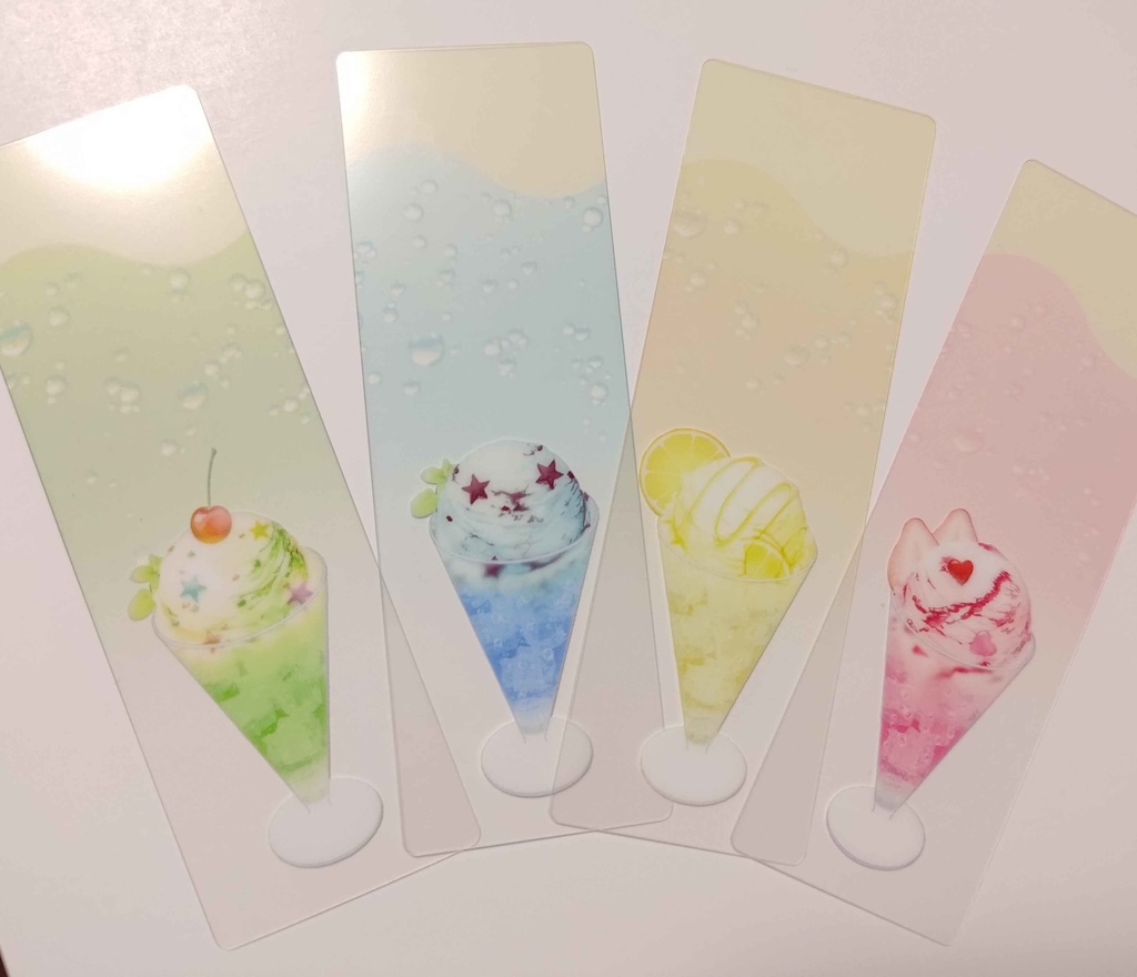 クリームソーダ柄 クリアしおり