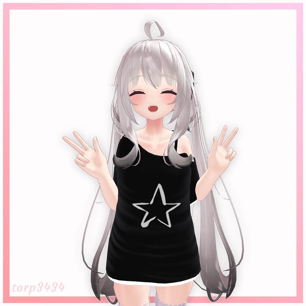 【3アバター対応】オフショルダーシャツ Off shoulder shirt