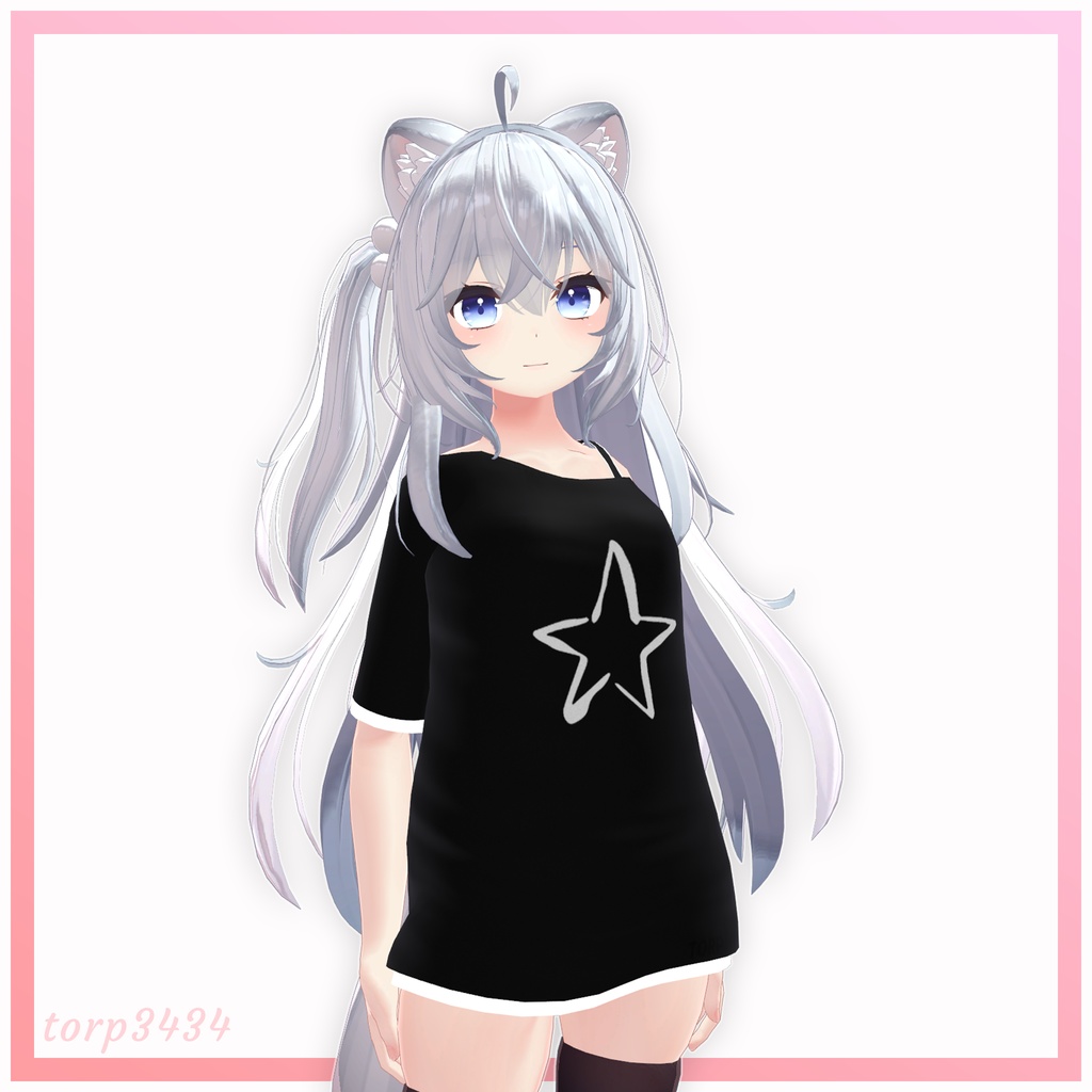 【3アバター対応】オフショルダーシャツ Off shoulder shirt