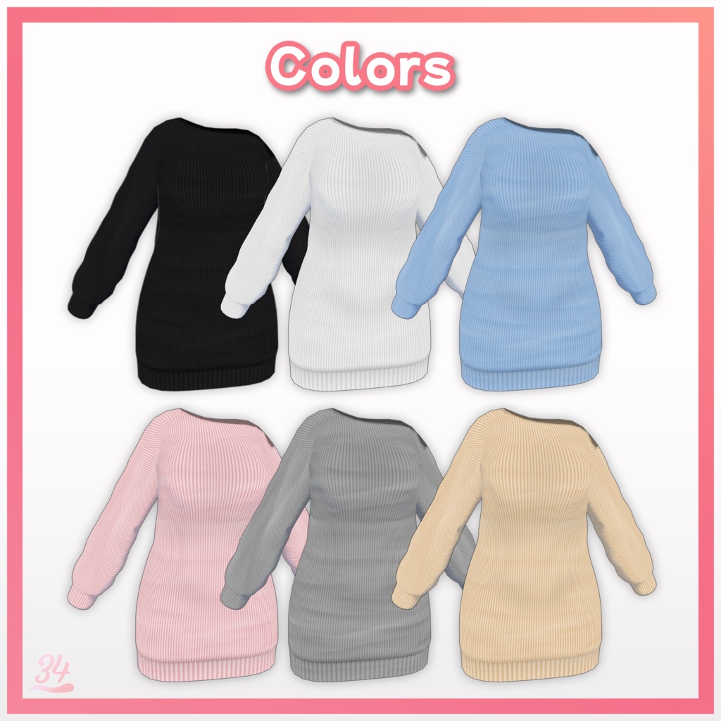 【6アバター対応】ニットセーター Knit Sweater