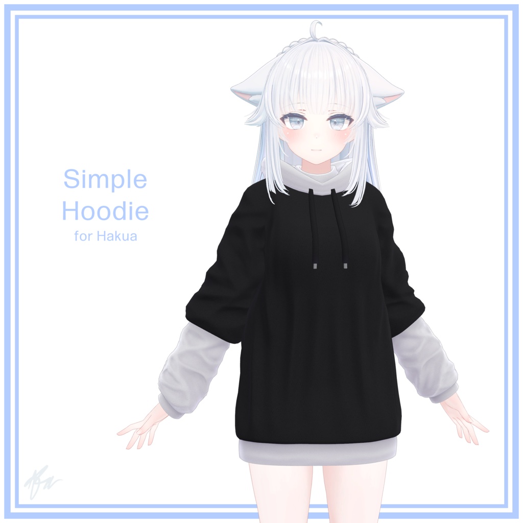 『珀杏 (Hakua)』 Simple Hoodie for Hakua