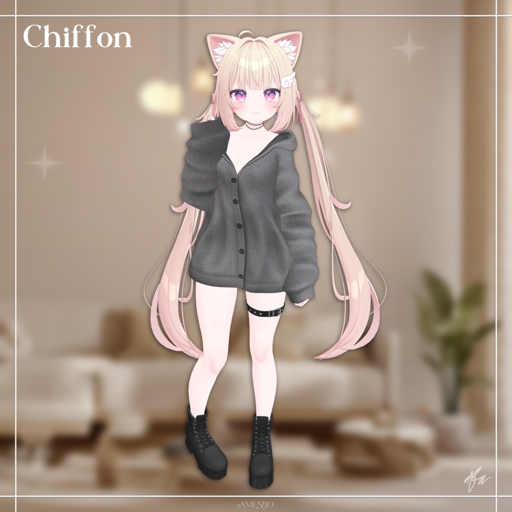 『12アバター対応』 Aberrant Cardigan 【3D衣装モデル】