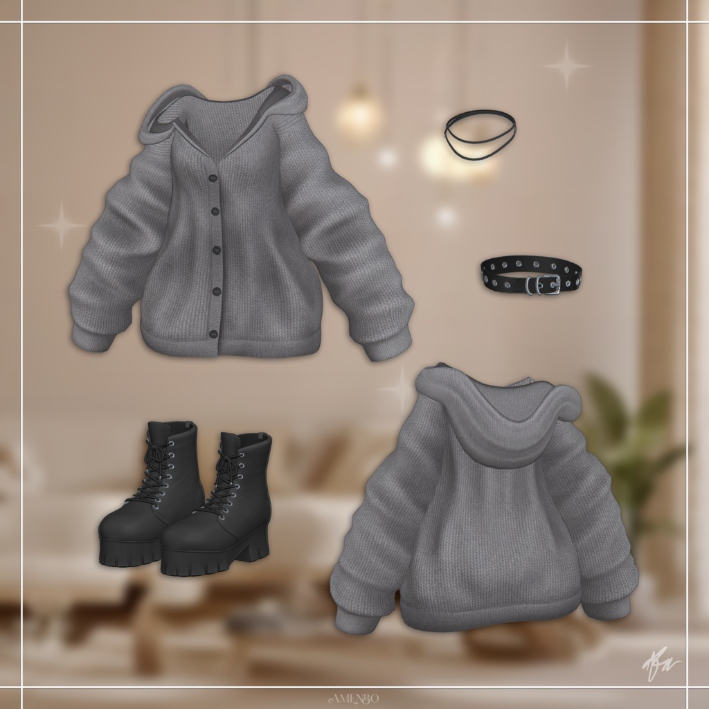 『12アバター対応』 Aberrant Cardigan 【3D衣装モデル】