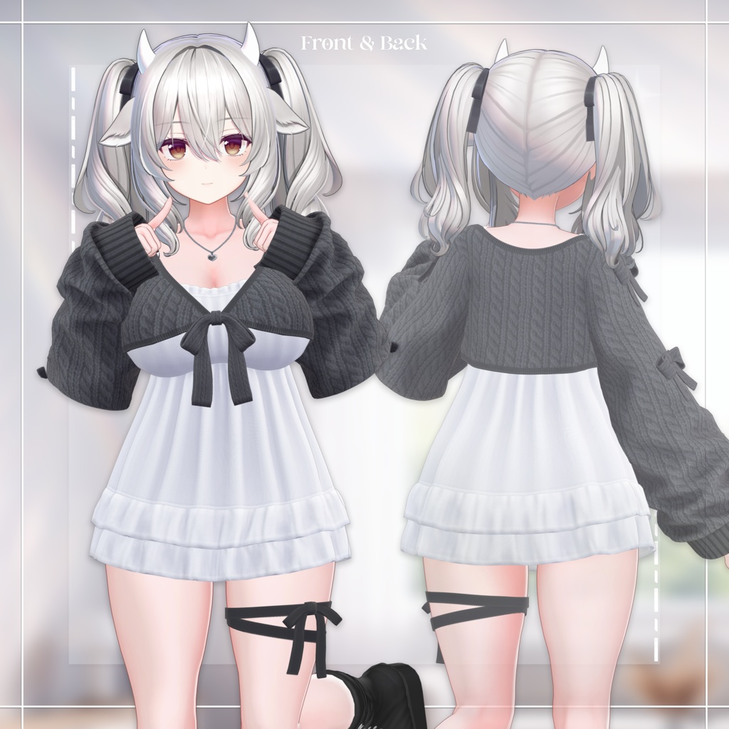 『12アバター対応』 Linger Knit 【3D衣装モデル】