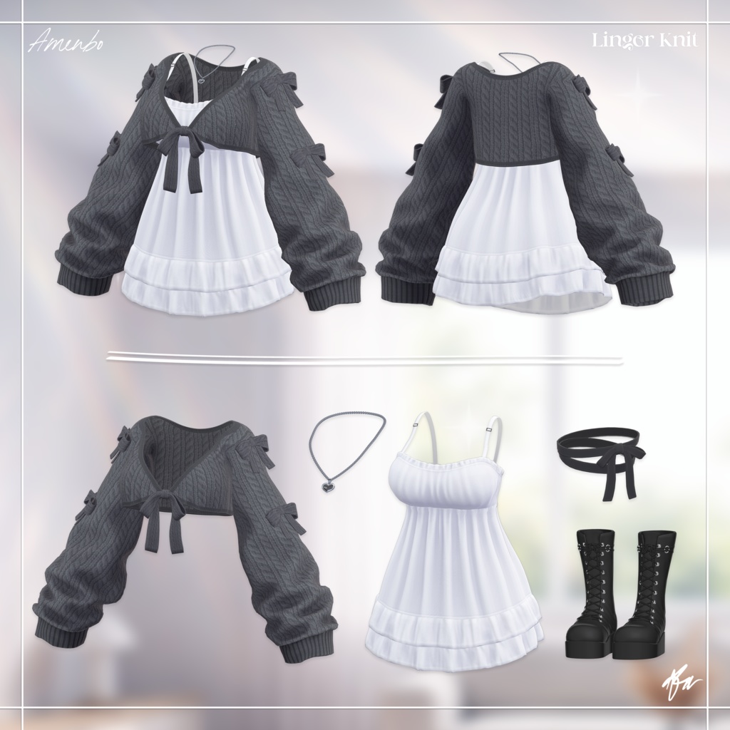 『12アバター対応』 Linger Knit 【3D衣装モデル】