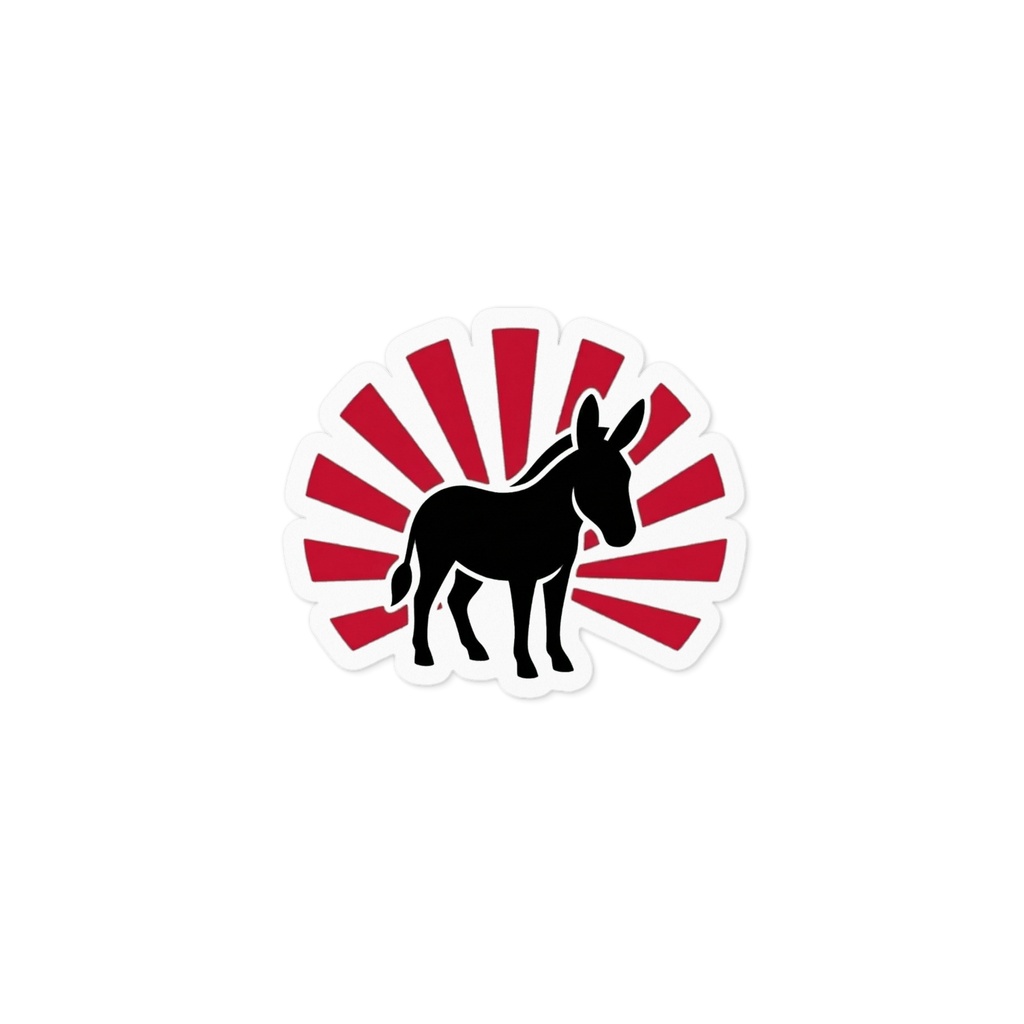 驢馬星 ロバと旭日のステッカー 100mm｜ROBA★STAR オリジナルシール