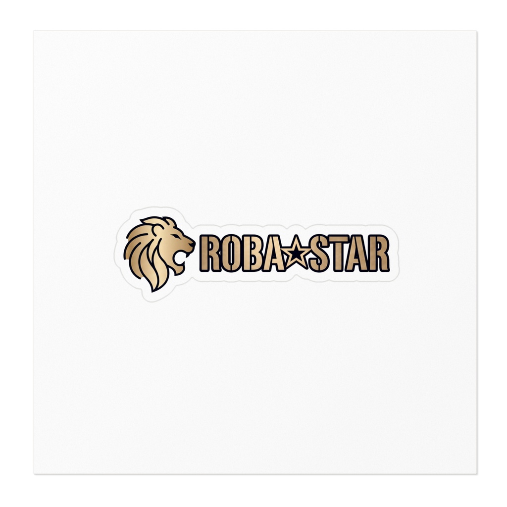 驢馬星 ゴールドライオンの横長ロゴステッカー|ROBA★STAR オリジナルシール