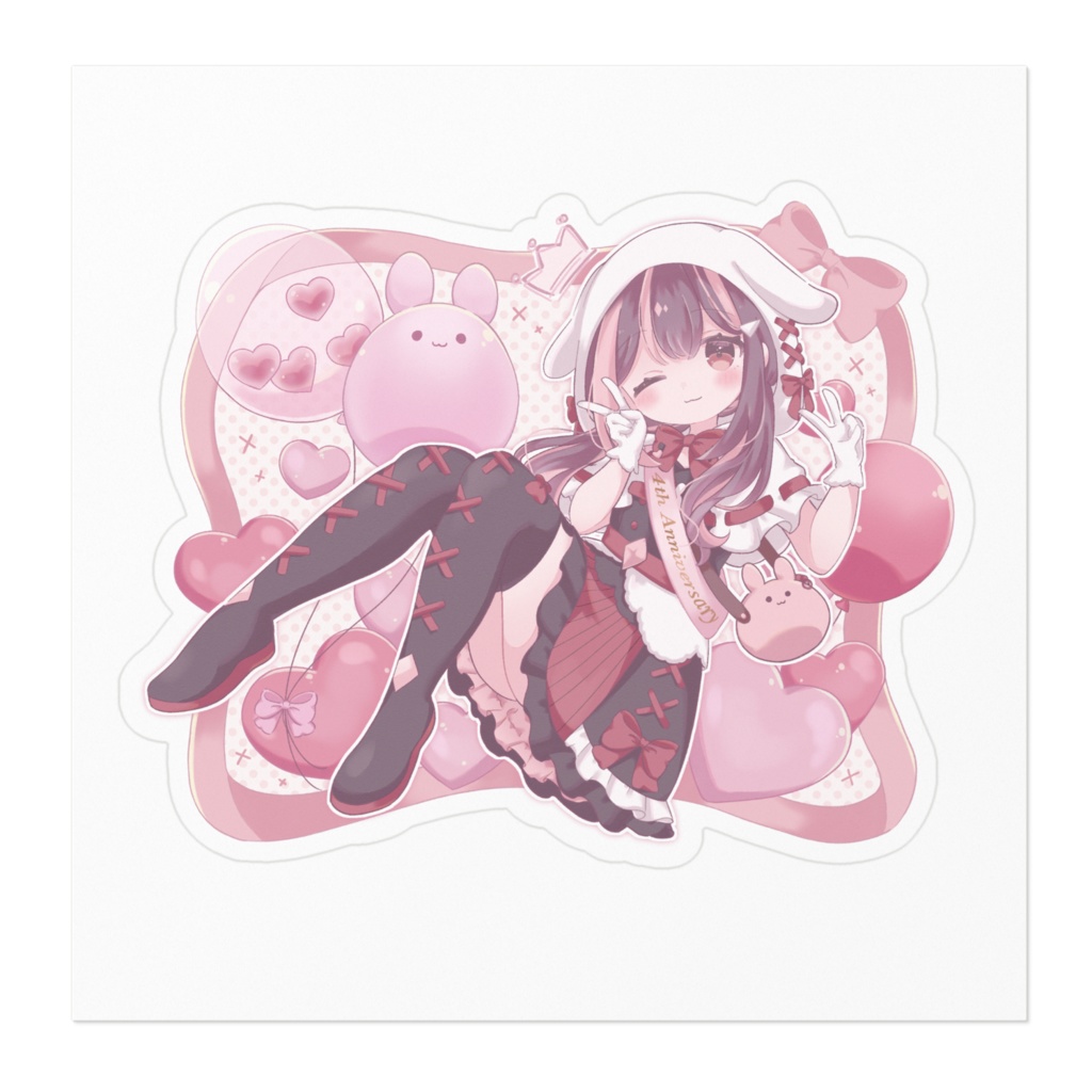 兎茗望もち4周年記念ステッカー