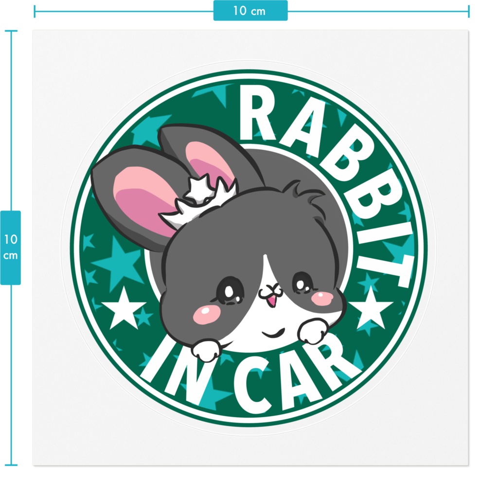 たち耳うさぎ 白黒