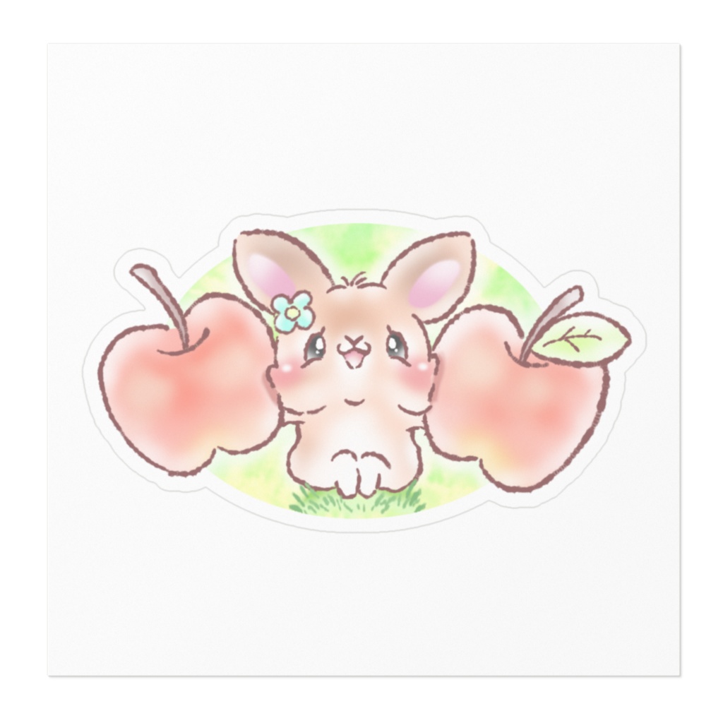 ぷりんちゃん りんご 背景付