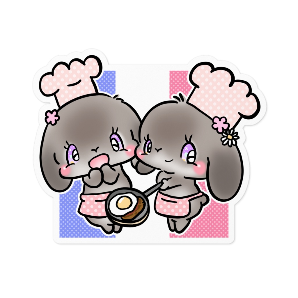 うさぎコックさん　ステッカー