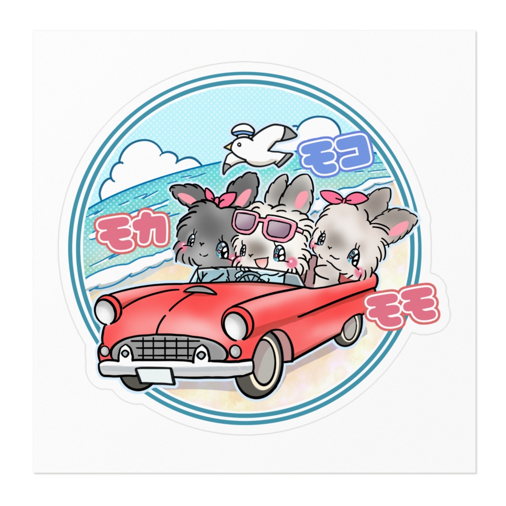 モコ モカ モモ ステッカー