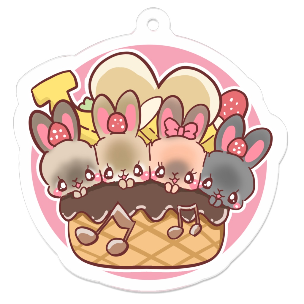 なかよし4羽　キーホルダー