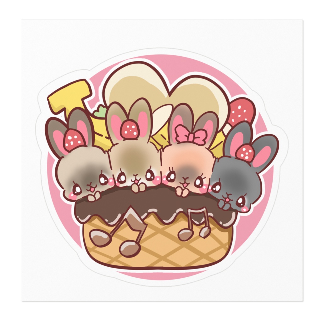 なかよし4羽 ステッカー