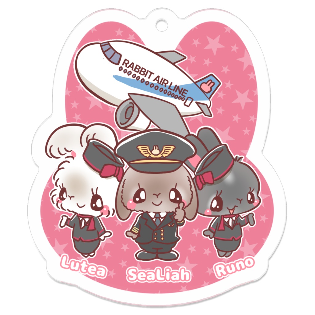 RABBIT AIR LINE キーホルダー イラスト料金込み