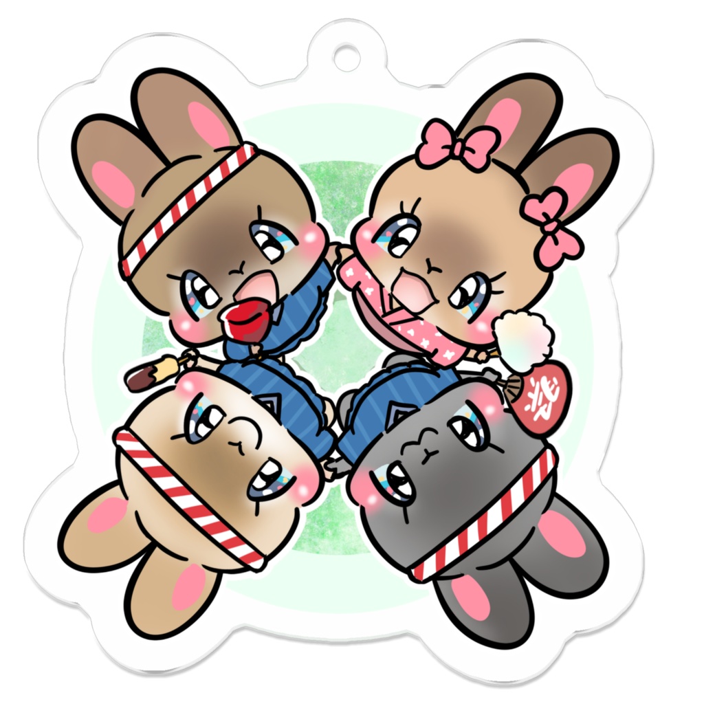 あんこ　ラビ　クッキー　クッピー　キーホルダー