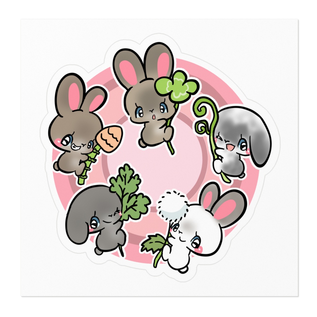 5うさ ステッカー