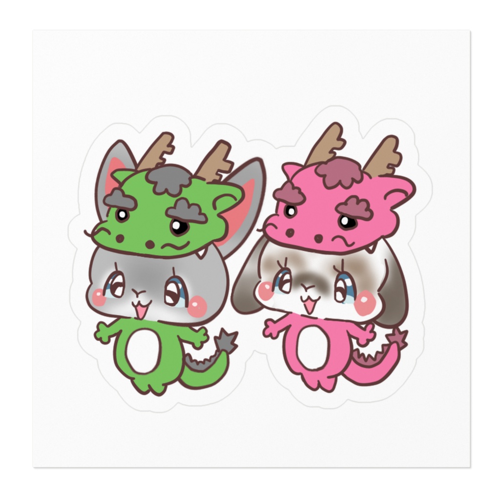 うさぎお正月ステッカー